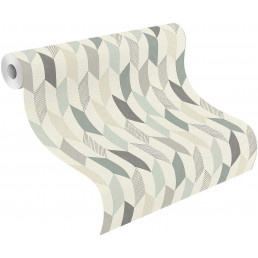 Papier peint intissé GEOMETRIK bleu/gris/beige